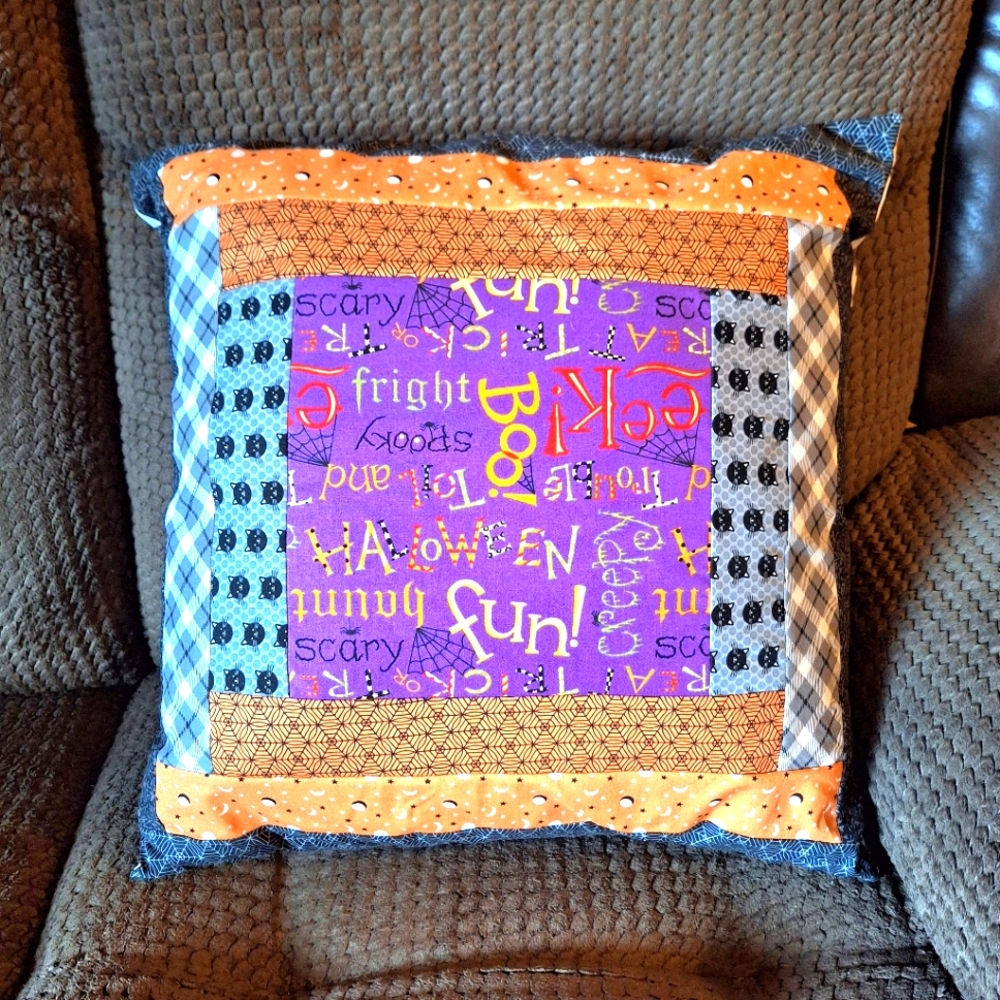 Halloween Themed Patchwork  Pillow Sham with Form, NWOT